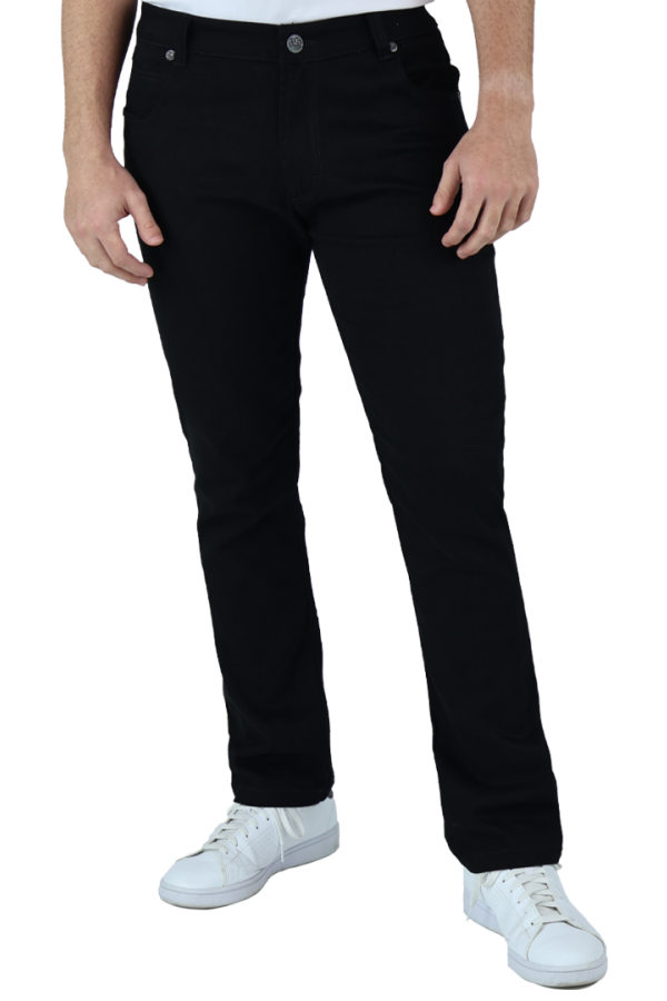 Pantalón De Corte Slim Fit Gabardina Algodón Color Negro Para Caballero